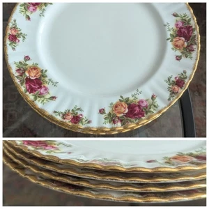 Royal Albert Old Country Roses Made England Dinner Plate 10 In Lot of 4 Vtg Set - Picture 1 of 13