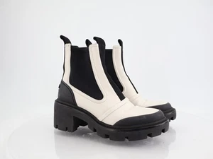 Botas al tobillo Tory Burch para mujer con suela Chelsea talla 8 negras blancas sin cordones - Imagen 1 de 11