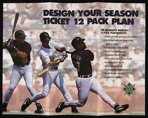 1996 Milwaukee Brewers Season Ticket Order Form Pamphlet 3 5/8" x 8 1/2" - Picture 1 of 2
