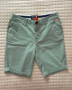 Brand New Tag SUPERDRY Classic Chino Shorts Dusty Mint Green UK10 Measurements - Picture 1 of 21