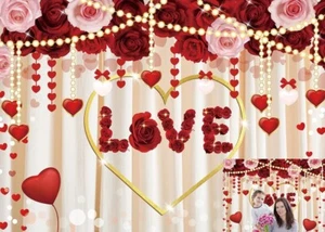 Hintergrund - Muttertags-Hintergrund, rote Rosen / NEU - A-Ware - Bild 1 von 3
