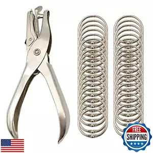 Vfrikor (40Pack) Book Rings 1 Inch Binder Rings with Metal Single Hole Punch. - Picture 1 of 5