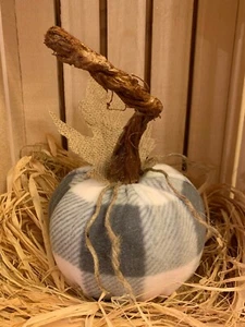 Handmade Primitive Farmhouse Fleece Pumpkin Bowl Filler Shelf Sitter Decor   - Picture 1 of 2