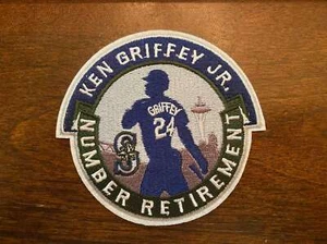 MLB Seattle Mariners Ken Griffey Jr. Number Retirement Iron on Patch - 4" x 4" - Picture 1 of 2