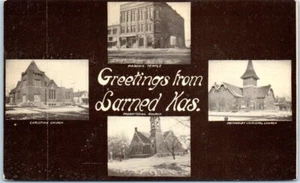 Greetings from LARNED, Kansas multi view - Postcard - Picture 1 of 2