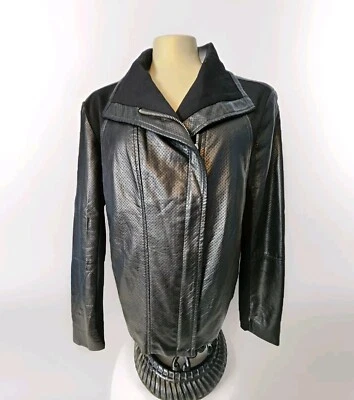 Chaqueta Blazer Abrigo A.N.A Petite XL A New Approach Negra Motociclista Ángulo Cremallera  Foto 1 de 4