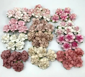 60 Mixed 1-1/2" of 12 Colors Paper Flower Wedding Scrapbook (TH/R21-Set-Pink-A3) - Picture 1 of 7