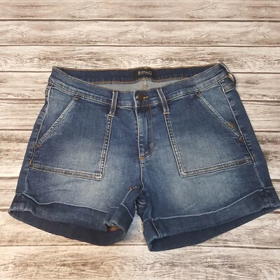 Buffalo David Button Size 28 Women Jean Shorts Cuff Blue - Image 1 of 4