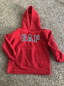 GAP kids red fleece hoodie pullover hoodie Small 5/6