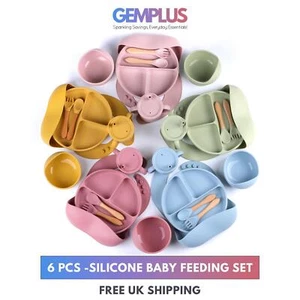 GEM+ | 6-teiliges Silikon Baby Fütterungsset - BPA-frei - Entwöhnungsset - Saugnapf - Bild 1 von 16