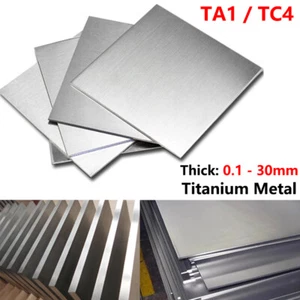 TC4 Pure Titanium Metal Plate Sheet Foil Thick 0.1mm-30mm Metalworking Many Size - Picture 1 of 11