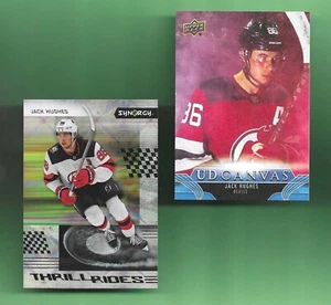 BEIDE! JACK HUGHES - NEU TRIKOT TEUFEL! 2023-24 THRILL RIDES/UD LEINWAND NJ TEUFEL - Bild 1 von 2