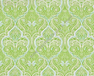 Green White Paisley Floral Vinyl Contact Paper Shelf Drawer Liner Peel and Stick - Picture 1 of 2