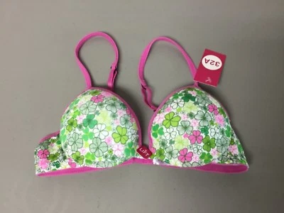 Nuevo con etiquetas Sujetador Push Up Lift Para Mujer Niña Talla 32A Verde Multi Trébol #80L Foto 1 de 2