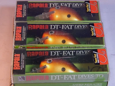 Lote de 3 señuelos de buceo Rapala dive-to DTFATSS-3 CW (6 cm/14 g) 3' color raro-NOS Foto 1 de 4