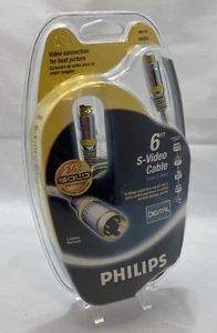 Phillips S-Video Cable M62791 24K Gold Plated Connectors 6 Ft Long - NEW - Picture 1 of 7