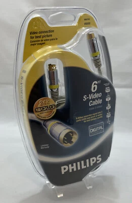 Phillips S-Video Cable M62791 24K Gold Plated Connectors 6 Ft Long - NEW - Image 1 of 4