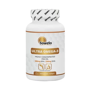Omega-3 Softgels – Ultra Concentrated with 500mg EPA, 250mg DHA – Sowelo - Picture 1 of 9