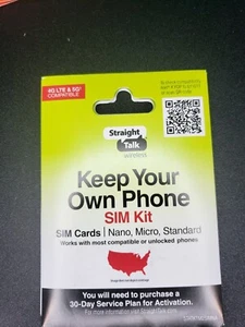 Tarjeta SIM Straight Talk (Verizon y T-Mobile) Mantén tu propio kit de teléfono al mejor precio - Imagen 1 de 2