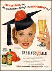 1951 vintage beverage AD Lucille Ball for CARLING'S RED CAP ALE  081923
