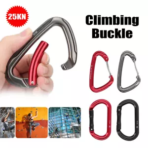 25KN Aluminum Alloy D- Carabiner Clip Snap Keychain Hook Climbing Buckle - Picture 1 of 57