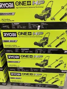 4 KITS), RYOBI CANADA 18V CORDLESS 16in Lawn Mower, Blower, and Trimmer Kit - Picture 1 of 21