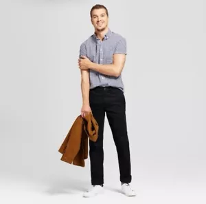 Goodfellow & Co Men's Every Wear Straight Leg Slim Straight Chino Pants Black - Picture 1 of 9