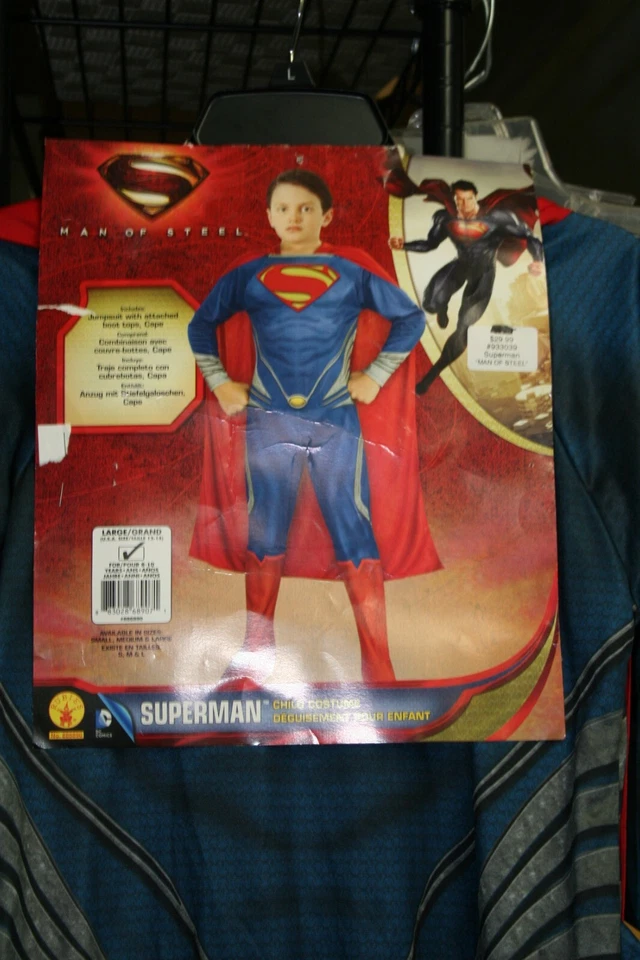 DISFRAZ INFANTIL SUPERMAN HALLOWEEN TALLA GRANDE 12 - 14 NIÑO TALLA HOMBRE DE ACERO NUEVO Foto 1 de 4