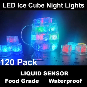 120Pcs Multi Color Flash LED Ice Cube Water-Activated Flashing Blinking Glowing - Picture 1 of 8