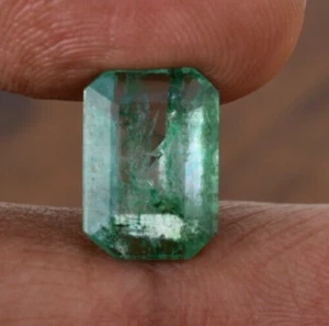 Piedra preciosa suelta rara corte esmeralda verde brasileña A+ natural certificado EGL de 3,65 quilates - Imagen 1 de 5