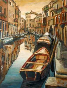 Azulejo de acento y decoración de Venecia Joanne Morris Margosian Canal Art JM123AT - Imagen 1 de 3