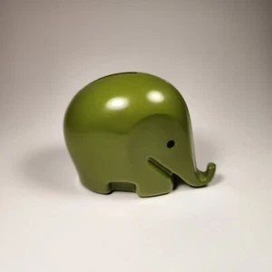 Colani / Dresdner Style Mini 2.5" Plastic Elephant Bank, Green Vintage - Picture 1 of 6