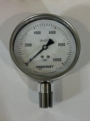 Ashcroft 6008 Pressure Gauge 10,000 PSI 10000PSI 100 mm 1/2" NPT - Image 1 of 4