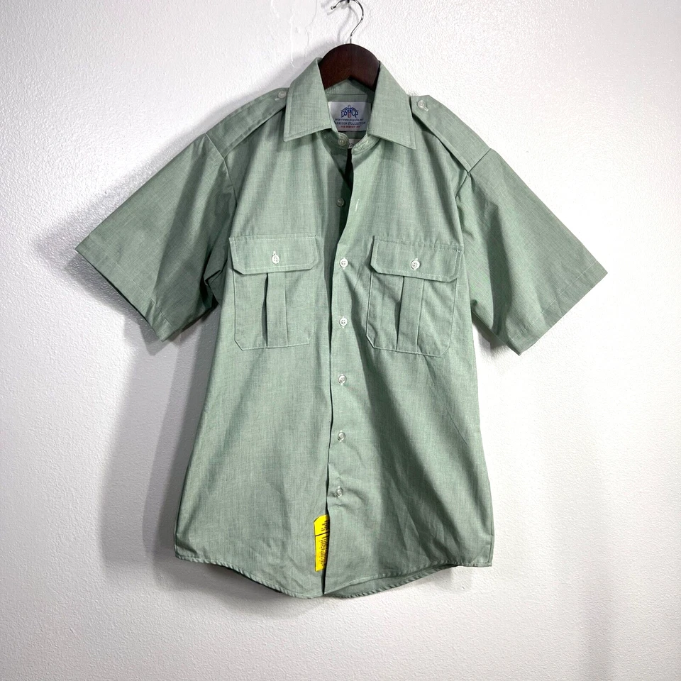 Camisa con botones de escritorio militar manga corta DSCP Garrison Collection para hombre 14,5 Foto 1 de 4