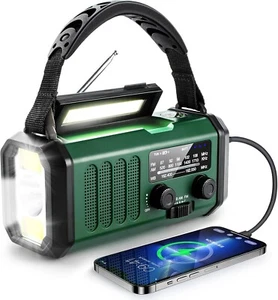 10000mAh Crank Radio, Emergency Radio, Solar Radio SOS Alarm USB Type-C Charging - Picture 1 of 7