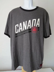 CAMISETA XL CANADÁ Gris Gris Equipo Equipo Bahía Hudson País Hoja de Arce Ringer - Imagen 1 de 6