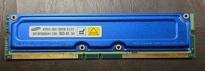 Samsung 128MB PC800-45 RDRAM RIMM ECC memory module - Image 1 of 4