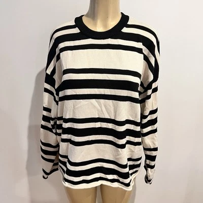 Suéter suelto a rayas H&M talla M tostado negro de gran tamaño holgado Foto 1 de 4