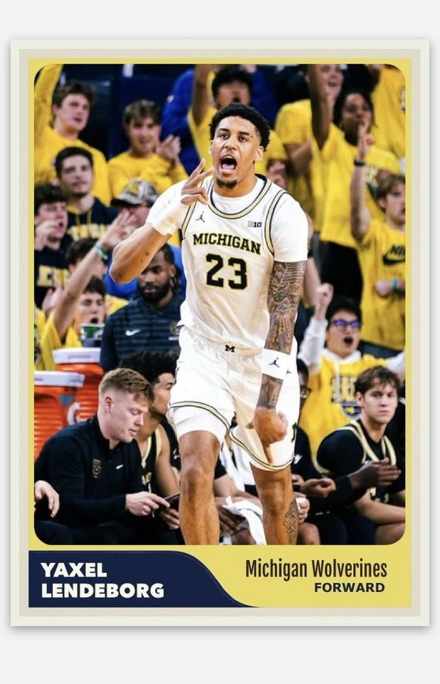 Yaxel Lendeborg  Novelty Basketball Card! Michigan Wolverines - Image 1 of 1