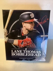 Nuovo con scatola Lane Thomas Bobblehead Nationals tutto a bordo treno corsia + mazza 2024 si illumina - Foto 1 di 14