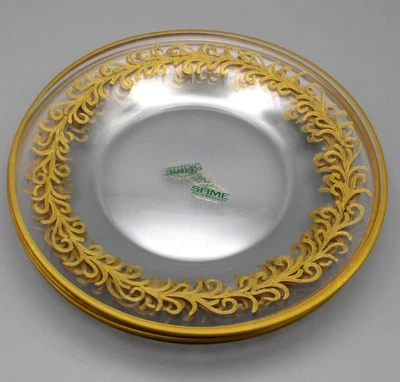 Neiman Marcus Same Decorazione Italian Glass Dessert or Salad Plates Oro Bello - Image 1 of 4
