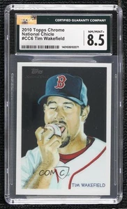2010 Topps Chrome National Chicle /999 Tim Wakefield by Ken Branch #CC6 CGC 8.5 - Picture 1 of 3