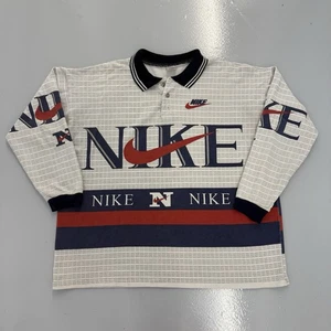 Vintage 90s Nike Original Archive Logo Polo Rugby AOP CPFM 1990s Long Sleeve Mens XL - Bild 1 von 8