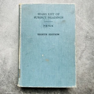Sears List of Subject Headings Hardcover Book by Bertha Margaret Frick 1963 - Picture 1 of 12