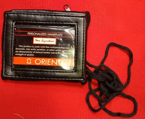 NEU ORIENT HALS AUSWEISTASCHE HALTER SCHWARZ LEDER MIT KLAREM AUSWEISLOCH & 2 REISSVERSCHLUSSTASCHEN - Bild 1 von 13