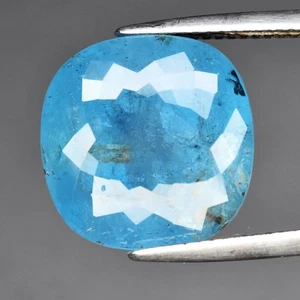 💎Big 15.33ct 14.5x14.5mm Cushion Natural Blue Aquamarine - Unheated, Africa Gem - Picture 1 of 4