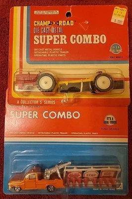 VTG Champ of the Road Farm Tractor Log trailer(ERROR) & Wrecker 1:55  Kmart  - Image 1 of 4