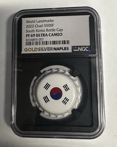2022 Chad Bottle Cap Silver 500 Francs South Korea NGC PF69 UCAM Landmarks Proof - Picture 1 of 2
