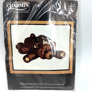 Vintage Charmin Crewel Kit Catnap 36-4 New Sealed in Package  - Picture 1 of 5