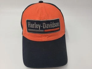 Harley-Davidson Strapback Adjustable (Fits Small) Hat Cap Cotton Orange Black - Picture 1 of 12